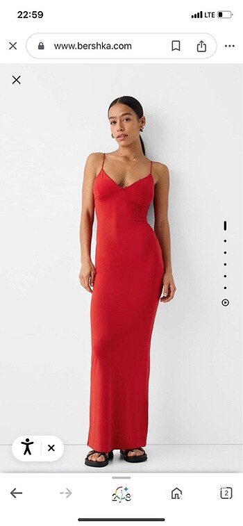 Bershka midi askılı elbise y2k
