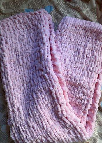 Pembe Örgü Atkı - Görsel 2