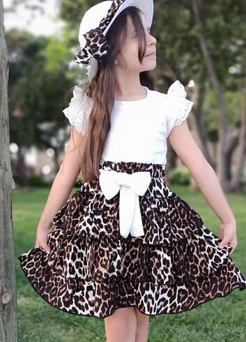 Kız çocuk leopar takim 