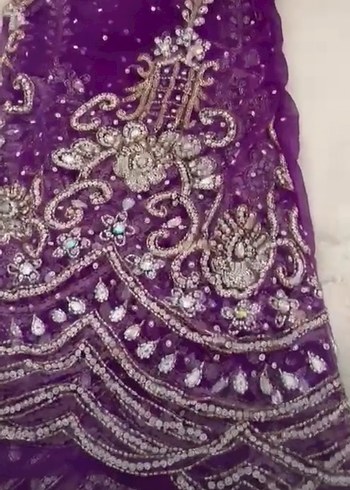 Boncuk İşlemeli hint model kumaş - Görsel 2