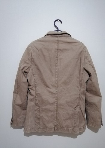 Bej Erkek Keten Ceket, Düğmeli, Regular Fit - Görsel 3