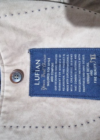 Bej Erkek Keten Ceket, Düğmeli, Regular Fit - Görsel 5