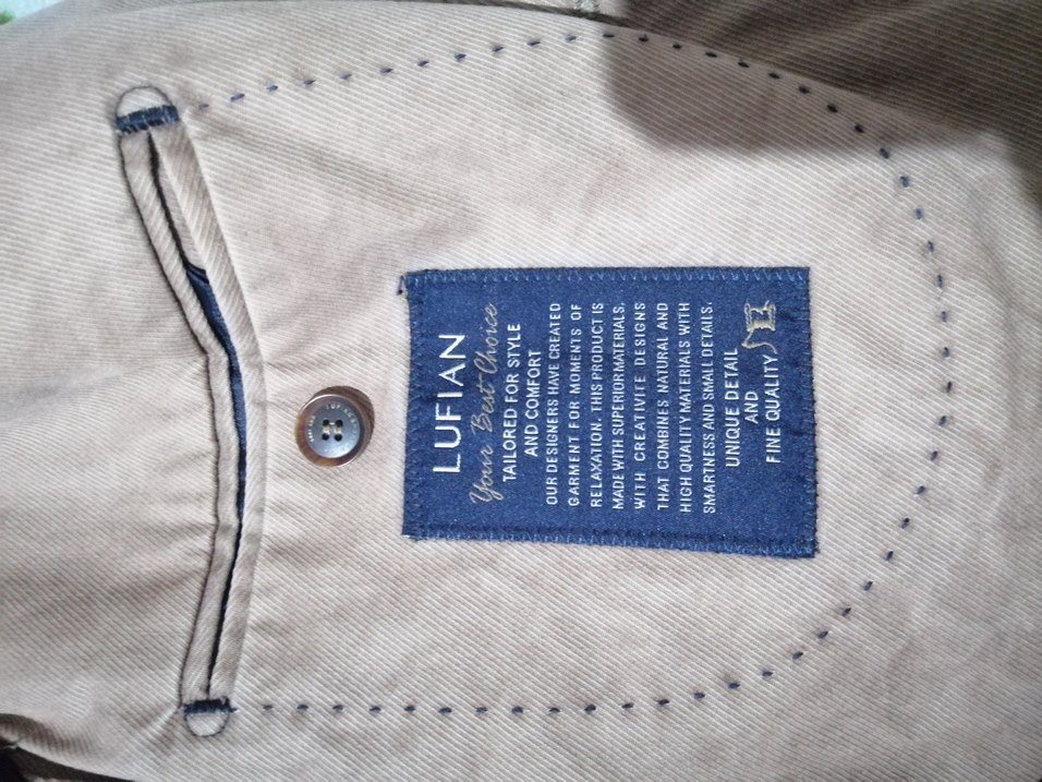 Bej Erkek Keten Ceket, Düğmeli, Regular Fit - Görsel 5