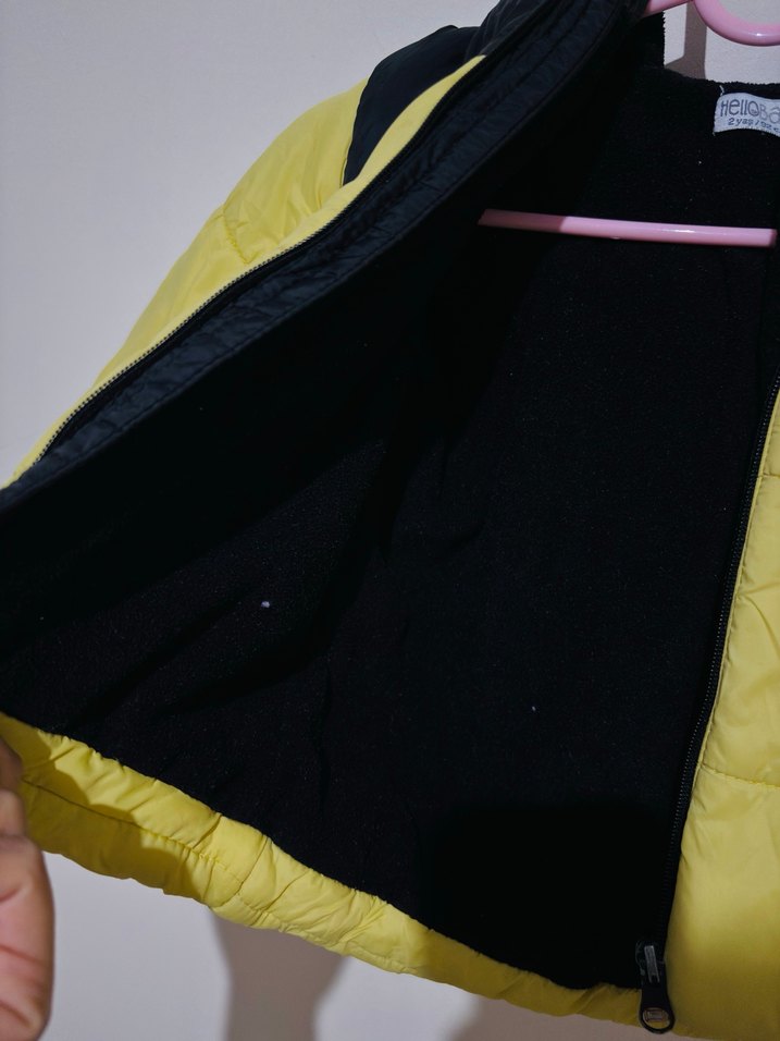 Sarı Siyah Erkek Çocuk Fermuarlı Mont - Görsel 3