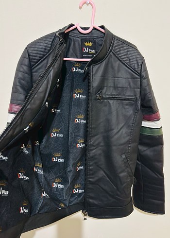 Erkek Siyah Deri Biker Ceket - Görsel 4