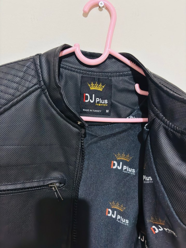 Erkek Siyah Deri Biker Ceket - Görsel 3