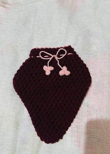 Bordo kırmızı beyaz örgülü çiçekli lifler - Görsel 4