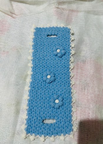 Bordo kırmızı beyaz örgülü çiçekli lifler - Görsel 3