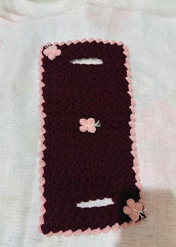 Bordo kırmızı beyaz örgülü çiçekli lifler - Görsel 5