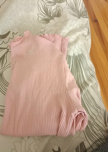 Kız Çocuk Pembe Uzun Kollu Fitted Tişört - Görsel 3