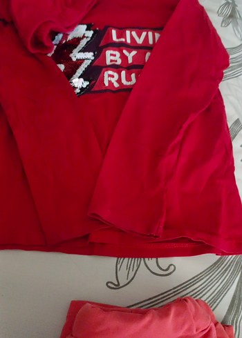 Kız Çocuk Kırmızı Uzun Kollu Baskılı Sweatshirt - Görsel 2