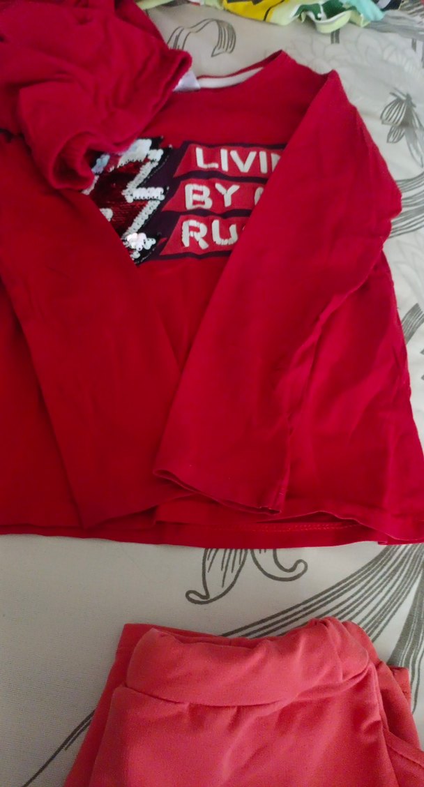 Kız Çocuk Kırmızı Uzun Kollu Baskılı Sweatshirt - Görsel 2