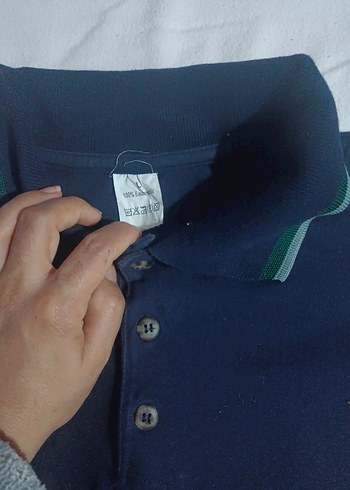 Uzun Kollu Lacivert Polo Tişört - Görsel 4