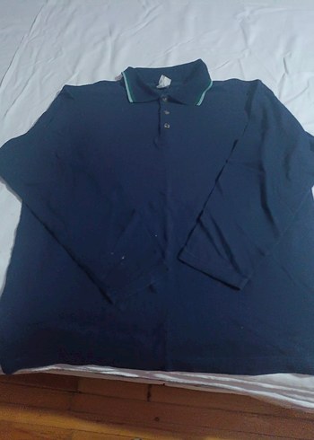 Uzun Kollu Lacivert Polo Tişört - Görsel 2
