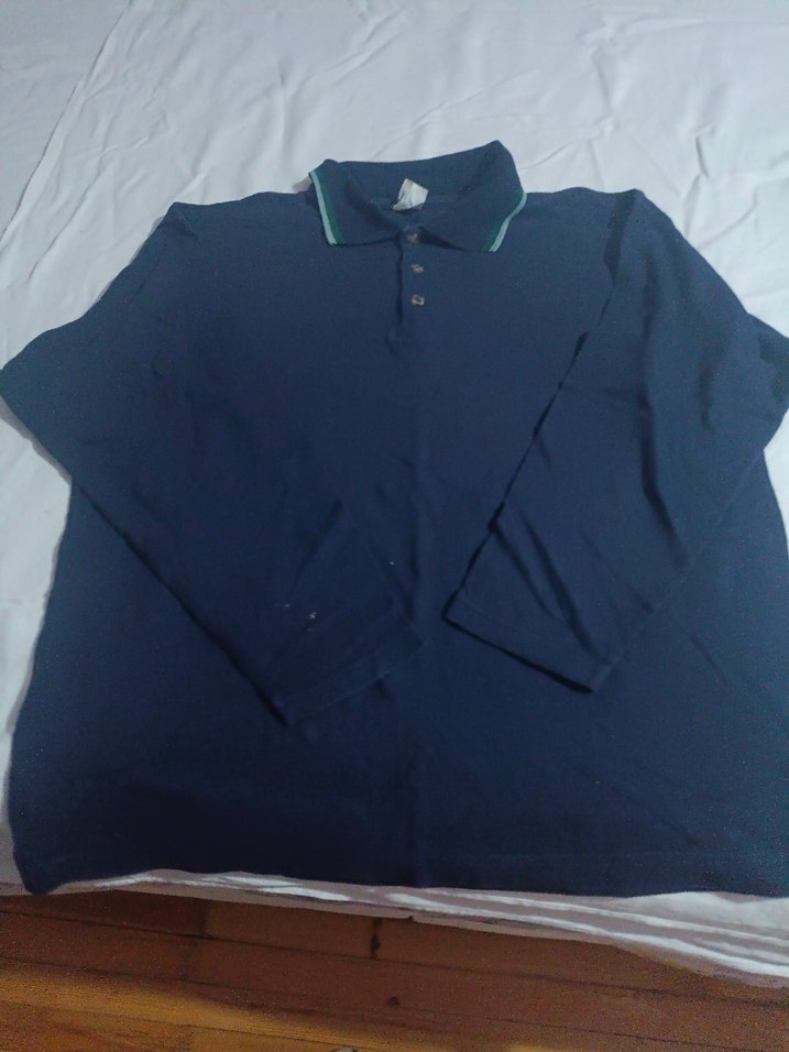Uzun Kollu Lacivert Polo Tişört - Görsel 2