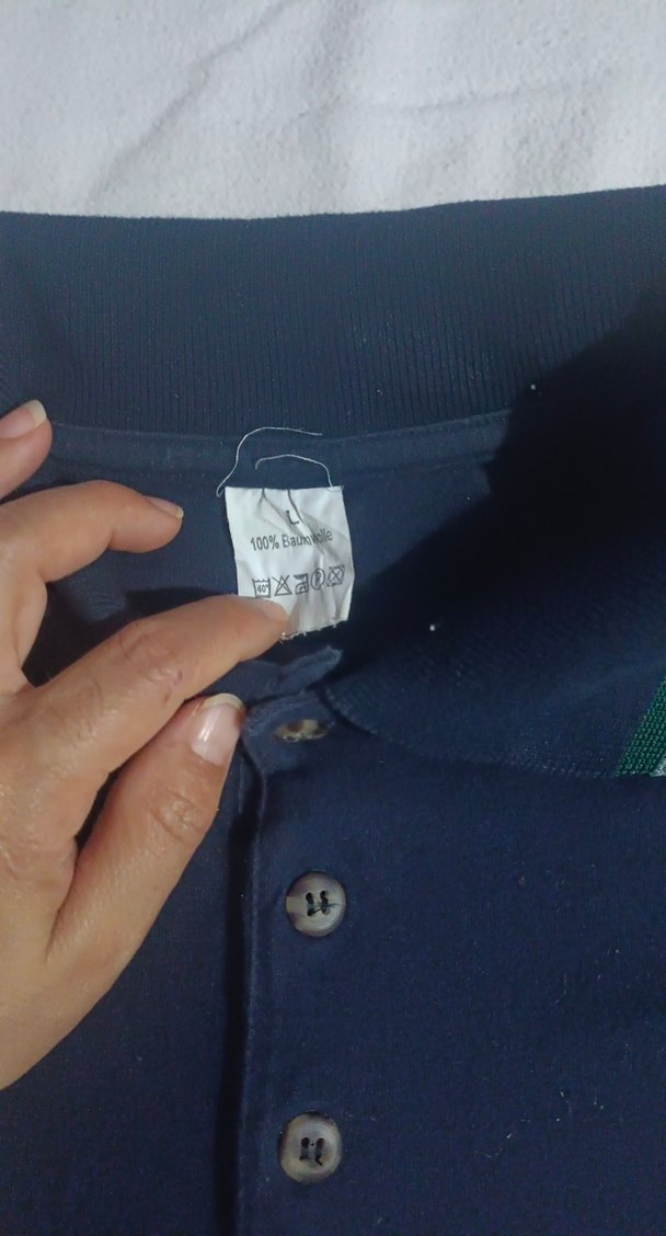 Uzun Kollu Mavi Polo Tişört - Görsel 3