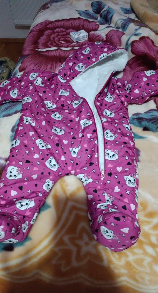 Renkli Desenli Kız Bebek Tulum - Görsel 2