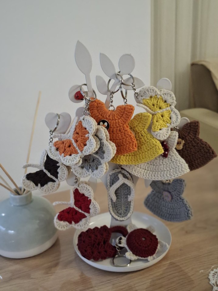 Örgü Bohem Kadın Anahtarlık - Görsel 2