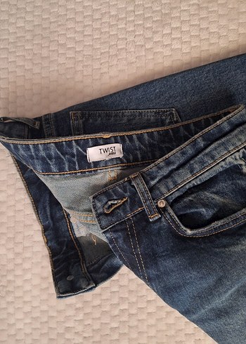 Mavi Bol Kesim Kadın Kot Pantolon - Görsel 4