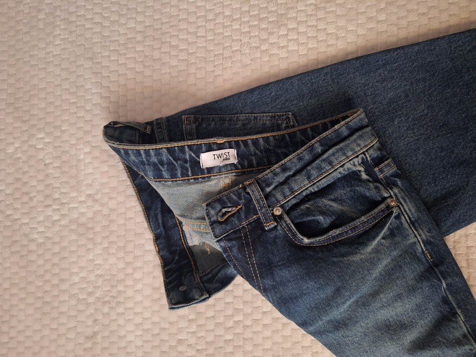 Mavi Bol Kesim Kadın Kot Pantolon - Görsel 4