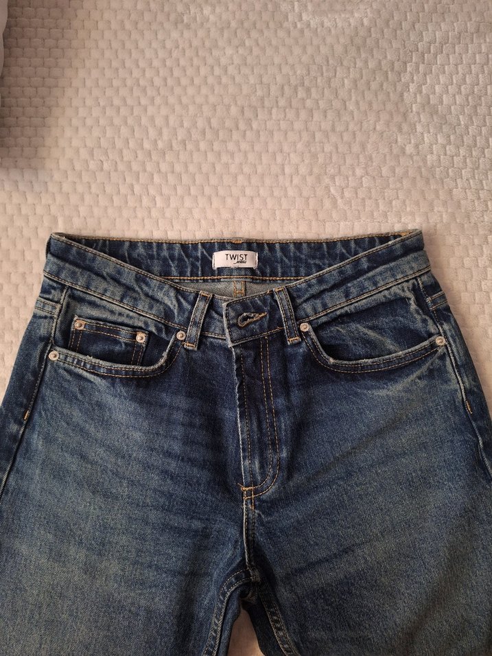 Mavi Bol Kesim Kadın Kot Pantolon - Görsel 3