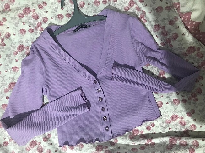 Düğmeli crop bluz