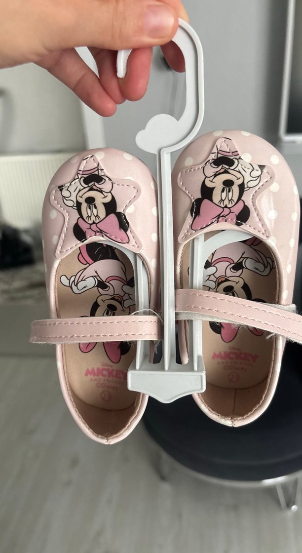 Kız Çocuk Pembe Minnie Baskılı Babet - Görsel 4