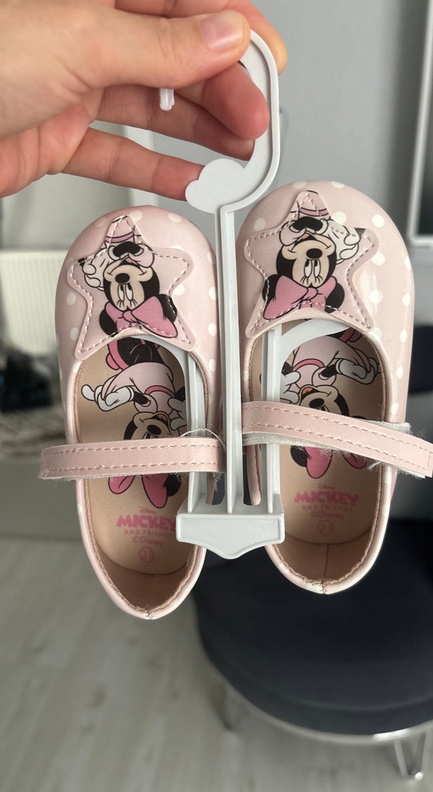 Kız Çocuk Pembe Minnie Baskılı Babet - Görsel 2