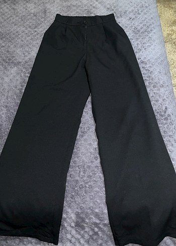 Siyah Rahat Kesim Kadın Kumaş Pantolon - Görsel 4