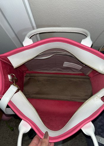 Pembe Deri Kadın Tote Çanta - Görsel 5