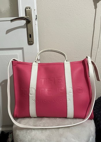 Pembe Deri Kadın Tote Çanta - Görsel 2