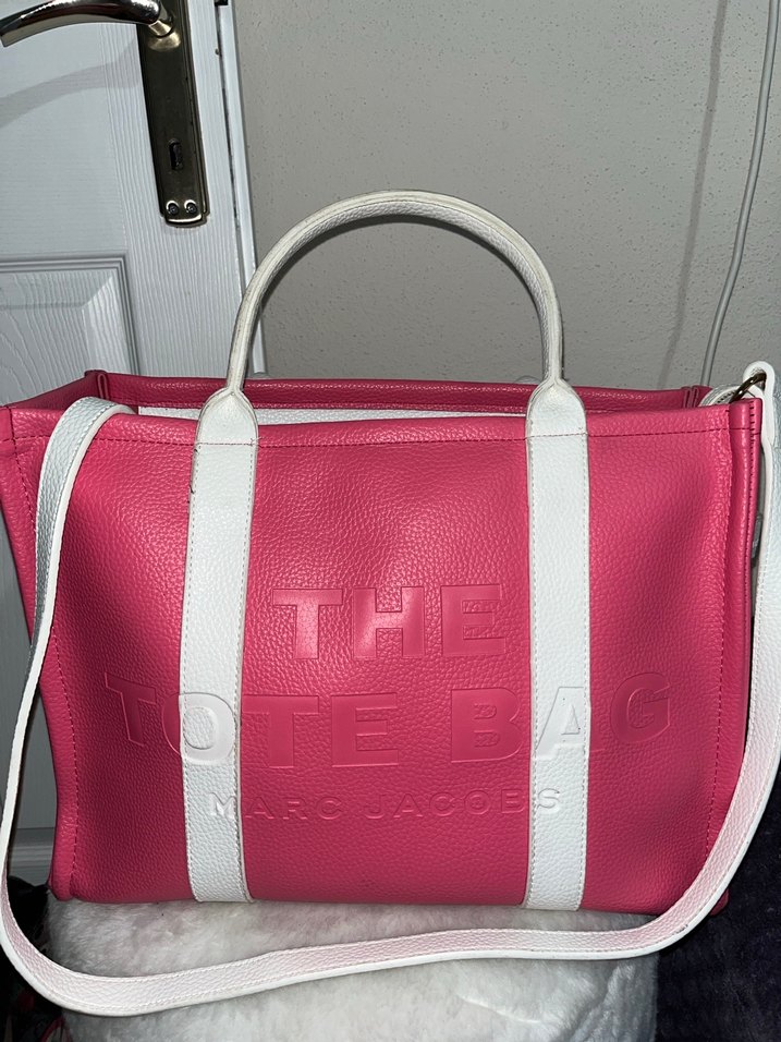 Pembe Deri Kadın Tote Çanta - Görsel 3