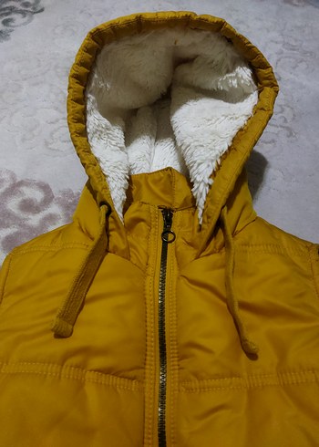 Sarı Fermuarlı çocuk Kolsuz Kışlık Mont yelek - Görsel 3