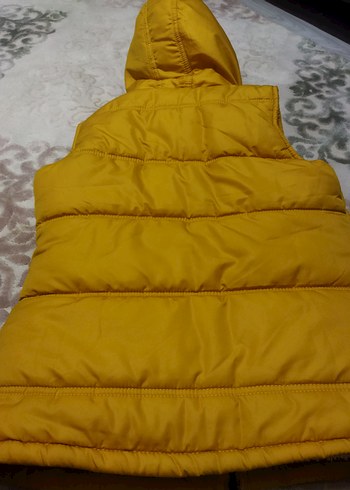 Sarı Fermuarlı çocuk Kolsuz Kışlık Mont yelek - Görsel 2