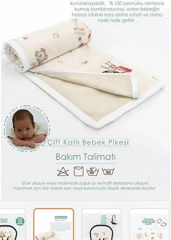 Desenli çoçuk puset battaniyesi emzirme önlüyü çoçuk seti - Görsel 4