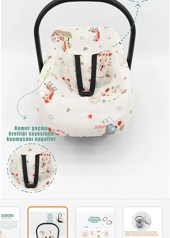 Desenli çoçuk puset battaniyesi emzirme önlüyü çoçuk seti - Görsel 5