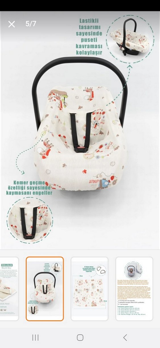 Desenli çoçuk puset battaniyesi emzirme önlüyü çoçuk seti - Görsel 5