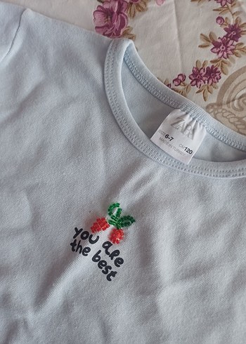 Kız Çocuk Zara Bebe mavisi Kısa Kollu Tişört - Görsel 2