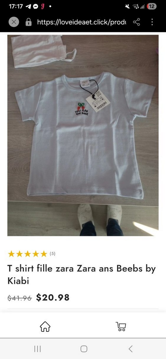 Kız Çocuk Zara Bebe mavisi Kısa Kollu Tişört - Görsel 3