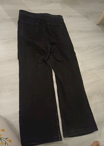 Siyah ispanyol paça Kadın Kot Pantolon - Görsel 2