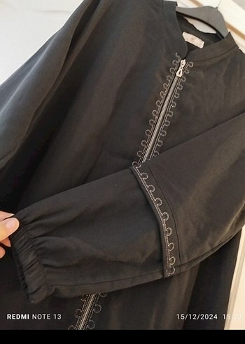 Nakışlı Siyah Uzun Kadın Pardösü - Görsel 2