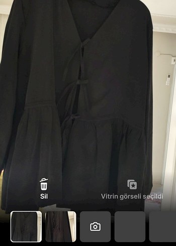 Salaş Kesim Siyah fiyonklu Ceket sıfır hiç kullanılmamış - Görsel 4