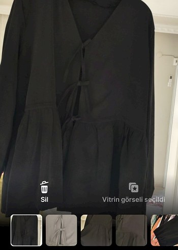 Salaş Kesim Siyah fiyonklu Ceket sıfır hiç kullanılmamış - Görsel 2