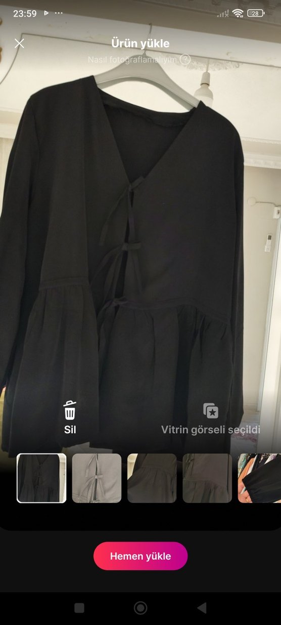 Salaş Kesim Siyah fiyonklu Ceket sıfır hiç kullanılmamış - Görsel 2