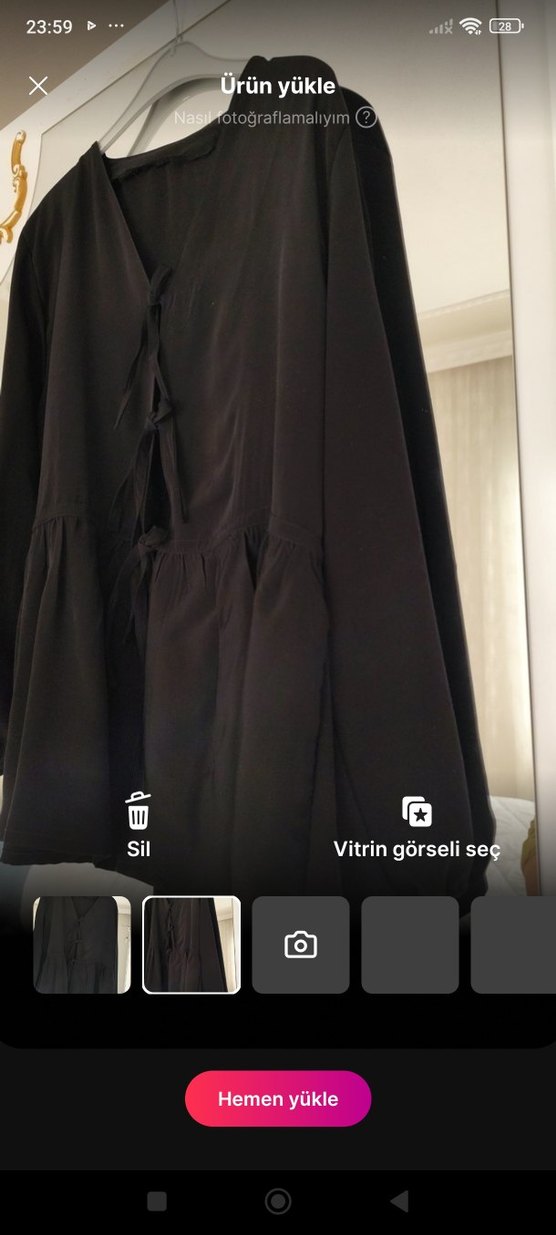 Salaş Kesim Siyah fiyonklu Ceket sıfır hiç kullanılmamış - Görsel 3