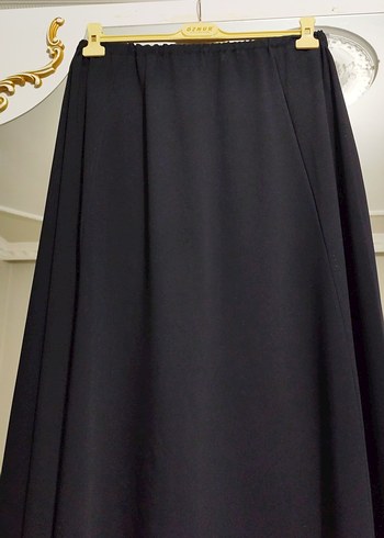 beli lastikli Siyah Uzun Kadın Etek Medine ipeği kumaş - Görsel 2
