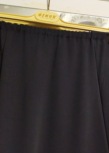 beli lastikli Siyah Uzun Kadın Etek Medine ipeği kumaş - Görsel 3