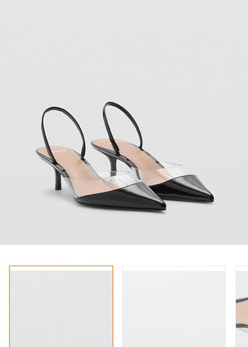Şeffaf Detaylı Siyah Stiletto