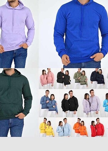 Kapşonlu şardonlu unisex sweatshirt 