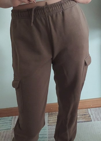 Addax Kadın Kahverengi cepli jogger eşofman altı addax xs